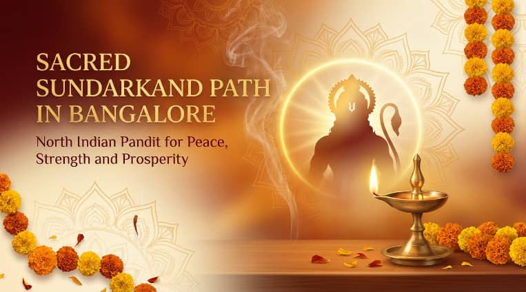 Hanuman devotional setup for Sundarkand Path